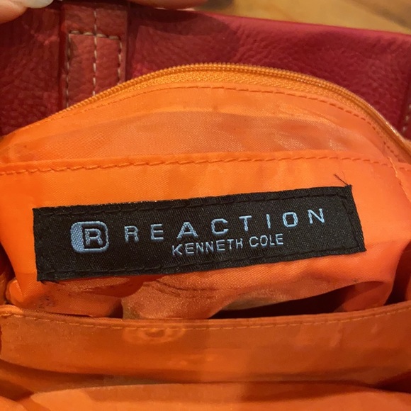 Kenneth Cole Reaction Red Leather Tote Bag - Picture 4 of 6